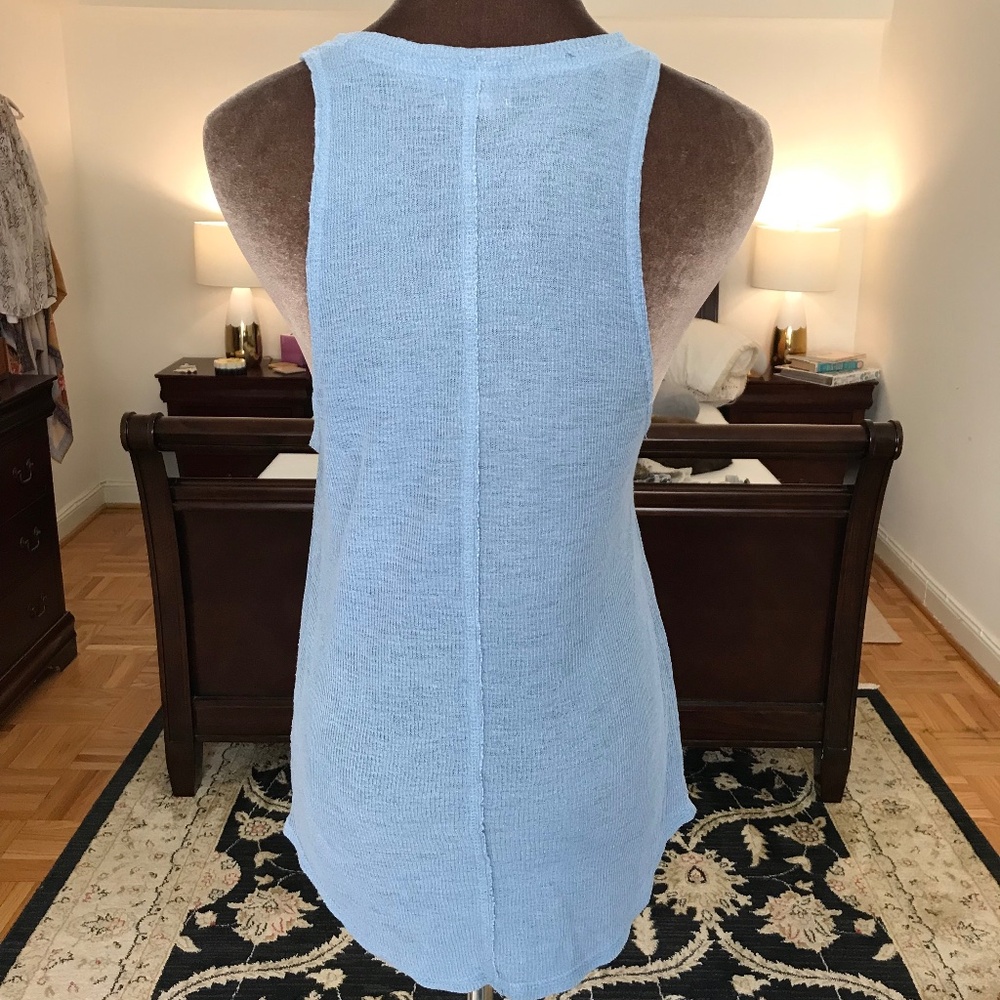 Project Social T Light Blue Ribbed Tank Top - Picture 2 of 6